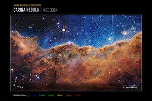 "Cosmic Cliffs" in the Carina Nebula, Taken by NASAs James Webb Space Telescope