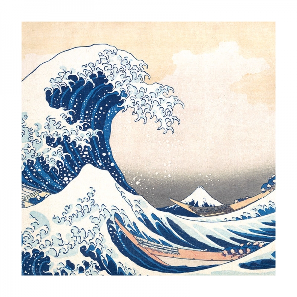 Katsushika Hokusai - The Great Wave off Kanagawa Variante 1 | 40x40 cm | Premium-Papier