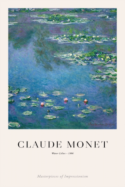 Claude Monet - Water Lilies (1906) Variante 2 | 30x45 cm | Premium-Papier wasserfest