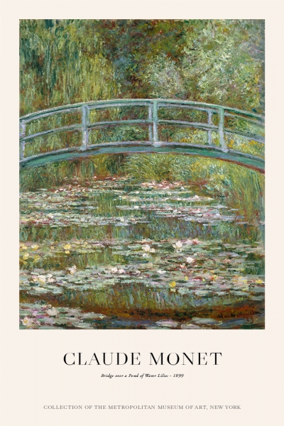 Claude Monet - Bridge over a Pond of Water Lilies Variante 1 | 60x90 cm | Premium-Papier