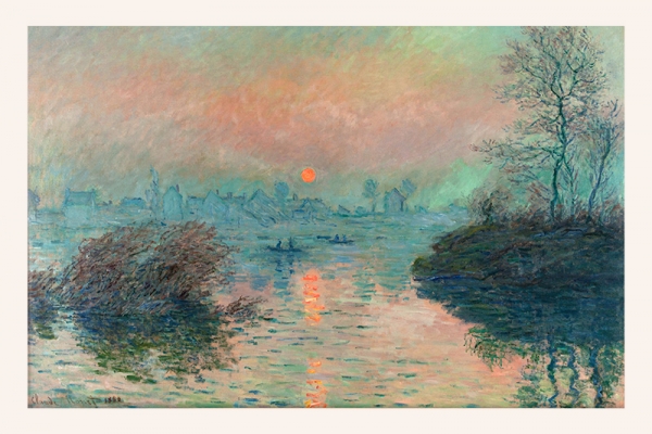 Claude Monet - Sunset on the Seine at Lavacourt, Winter Effect Variante 1 | 13x18 cm | Premium-Papier