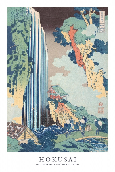 Katsushika Hokusai - Ono Waterfall on the Kisokaido Variante 1 | 30x45 cm | Premium-Papier