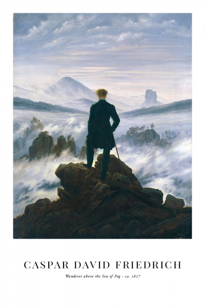 Caspar David Friedrich - Wanderer above the Sea of Fog Variante 1 | 20x30 cm | Premium-Papier