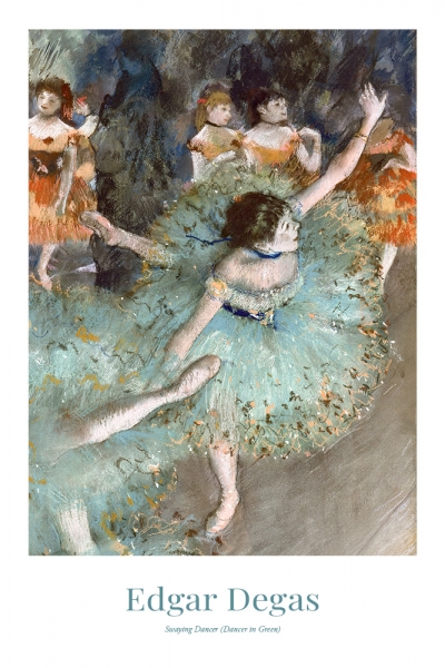 Edgar Degas - Swaying Dancer (Dancer in Green) Variante 1 | 30x45 cm | Premium-Papier