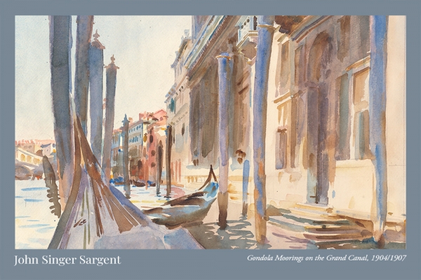 John Singer Sargent - Gondola Moorings on the Grand Canal Variante 1 | 40x60 cm | Premium-Papier