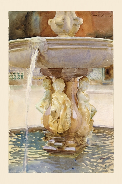 John Singer Sargent - Spanish Fountain Variante 1 | 20x30 cm | Premium-Papier
