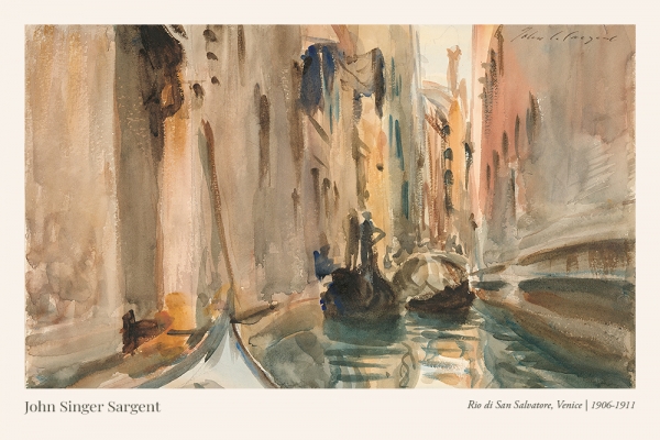 John Singer Sargent - Rio di San Salvatore, Venice Variante 1 | 30x45 cm | Premium-Papier