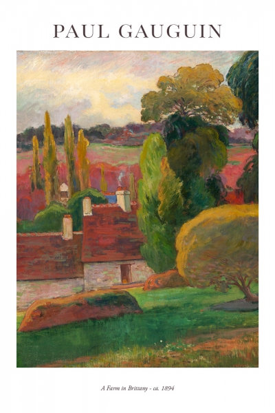 Paul Gauguin - A Farm in Brittany Variante 1 | 30x45 cm | Premium-Papier