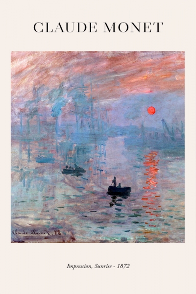 Claude Monet - Impression, Sunrise Variante 1 | 60x90 cm | Premium-Papier wasserfest