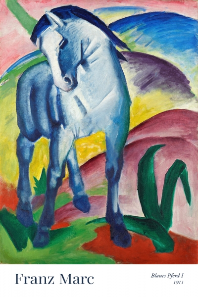 Franz Marc - Blue Horse Variante 1 | 30x45 cm | Premium-Papier