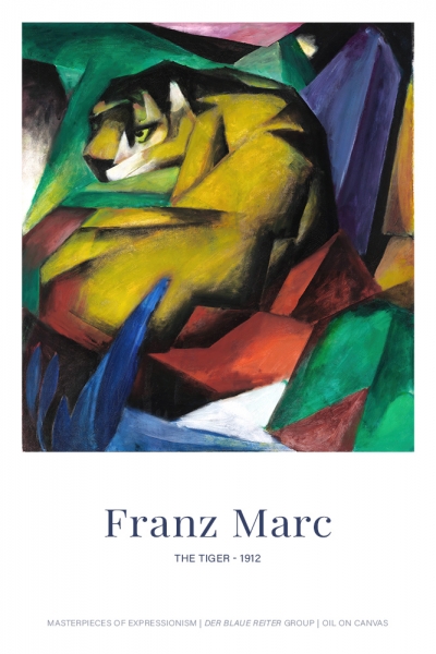 Franz Marc - The Tiger Variante 1 | 60x90 cm | Premium-Papier wasserfest