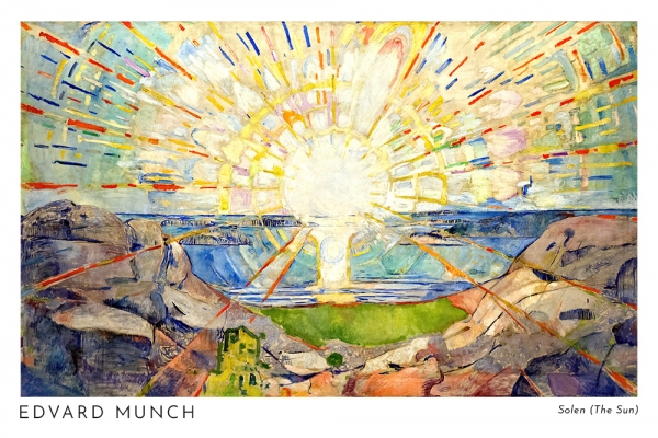 Edvard Munch - Solen (The Sun) Variante 1 | 30x45 cm | Premium-Papier