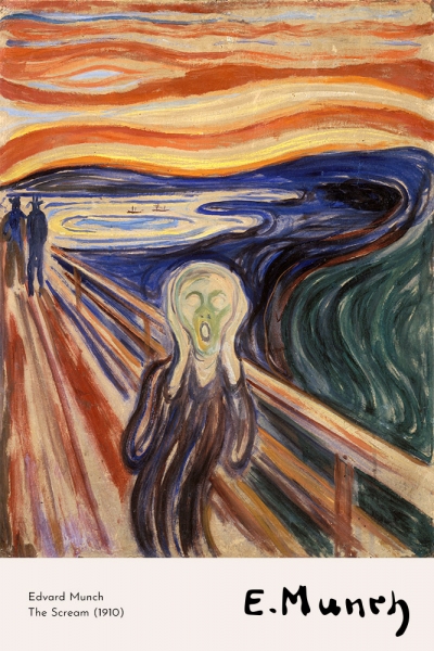 Edvard Munch - The Scream Variante 1 | 30x45 cm | Premium-Papier