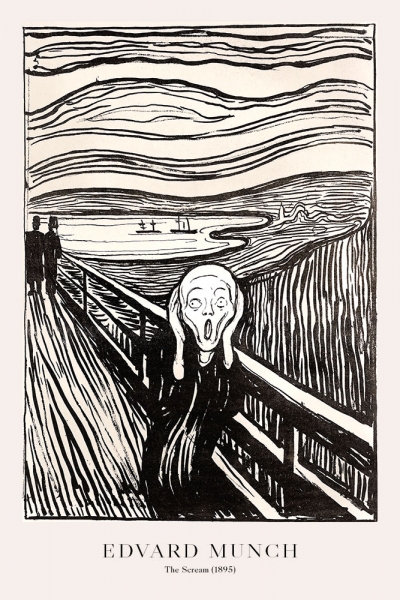 Edvard Munch - The Scream (Litography) Variante 1 | 60x90 cm | Premium-Papier