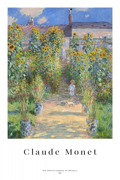 Claude Monet - The Artist's Garden at Vétheuil Variante 1 | 30x45 cm | Premium-Papier