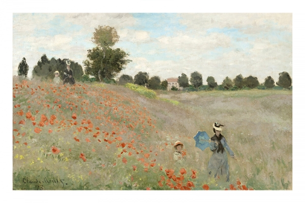 Claude Monet - The Poppy Field near Argenteuil Variante 1 | 40x60 cm | Premium-Papier