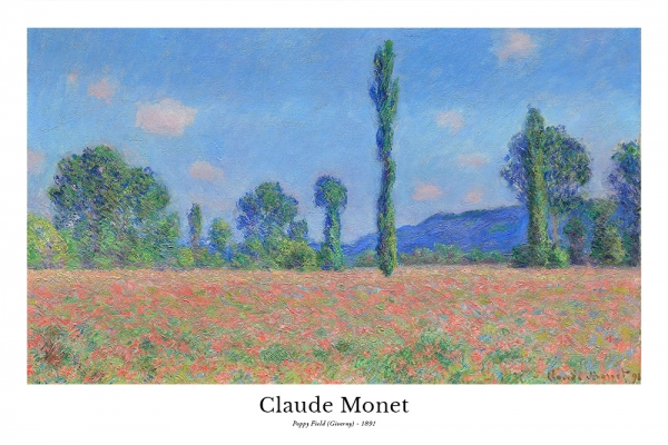 Claude Monet - Poppy Field (Giverny) Variante 1 | 30x45 cm | Premium-Papier