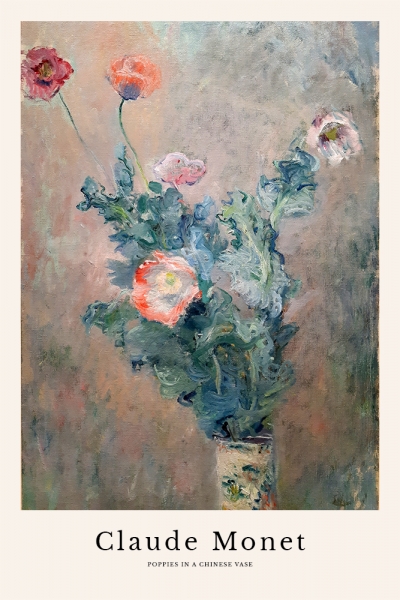 Claude Monet - Poppies in a Chinese Vase Variante 1 | 60x90 cm | Premium-Papier wasserfest