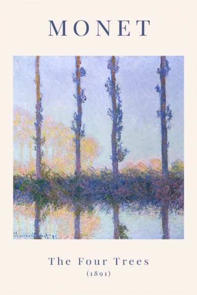 Claude Monet - The Four Trees Variante 1 | 60x90 cm | Premium-Papier