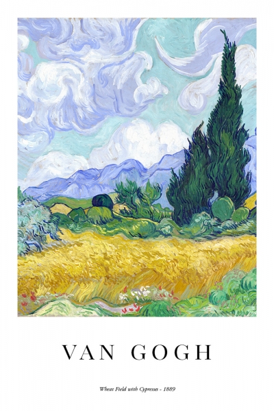 Vincent van Gogh - Wheat Field with Cypresses Variante 1 | 30x45 cm | Premium-Papier