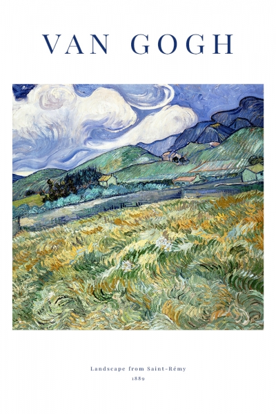 Vincent van Gogh - Landscape from Saint-Rémy Variante 1 | 40x60 cm | Premium-Papier