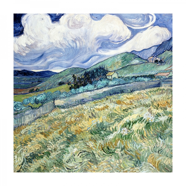 Vincent van Gogh - Landscape from Saint-Rémy Variante 1 | 60x60 cm | Premium-Papier wasserfest
