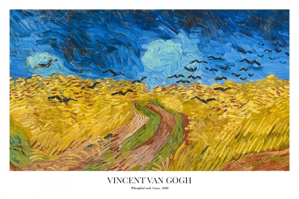 Vincent van Gogh - Wheatfield with Crows Variante 1 | 30x45 cm | Premium-Papier