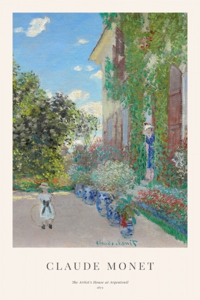 Claude Monet - The Artist's House at Argenteuil Variante 1 | 20x30 cm | Premium-Papier