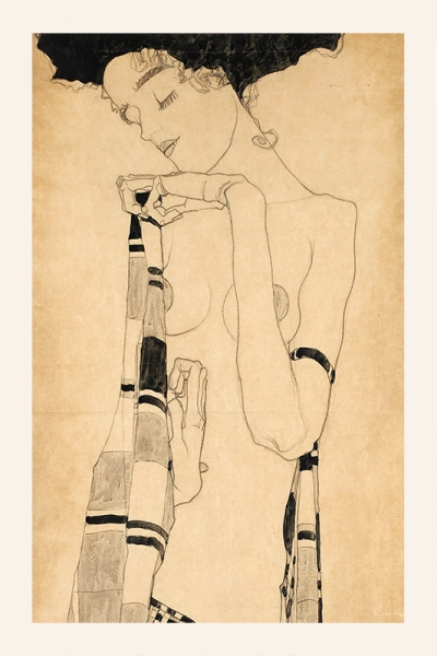 Egon Schiele - Standing Girl Variante 1 | 20x30 cm | Premium-Papier