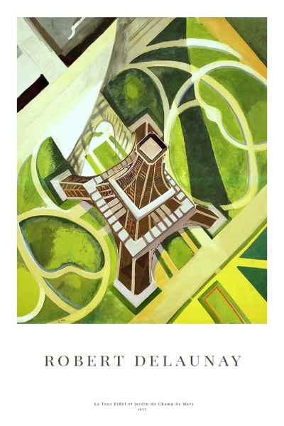 Robert Delaunay - La Tour Eiffel et Jardin du Champ de Mars Variante 1 | 30x45 cm | Premium-Papier