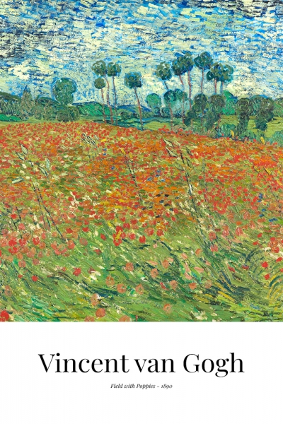 Vincent van Gogh - Field with Poppies Variante 1 | 60x90 cm | Premium-Papier