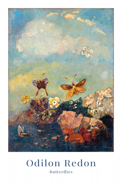 Odilon Redon - Butterflies Variante 1 | 30x45 cm | Premium-Papier
