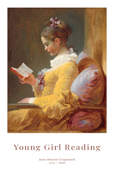 Jean-Honoré Fragonard - The Reader Variante 1 | 30x45 cm | Premium-Papier