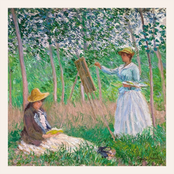 Claude Monet - In the Woods at Giverny: Blanche Hoschedé at Her Easel with Suzanne Hoschedé Reading Variante 1 | 60x60 cm | Premium-Papier