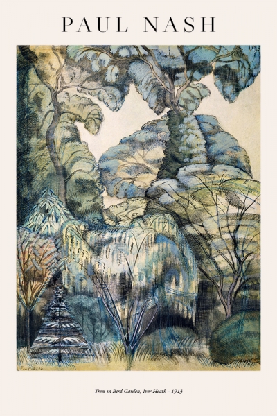 Paul Nash - Trees in Bird Garden, Iver Heath Variante 1 | 13x18 cm | Premium-Papier