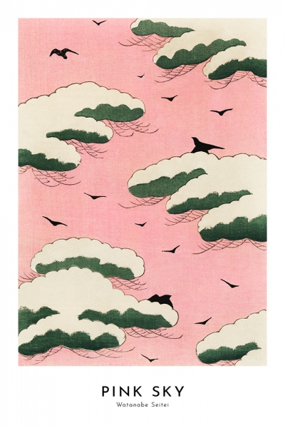 Watanabe Seitei - Pink Sky (from Bijutsu Sekai) Variante 1 | 20x30 cm | Premium-Papier