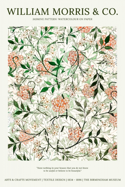 William Morris - Jasmine Pattern Variante 1 | 60x90 cm | Premium-Papier wasserfest