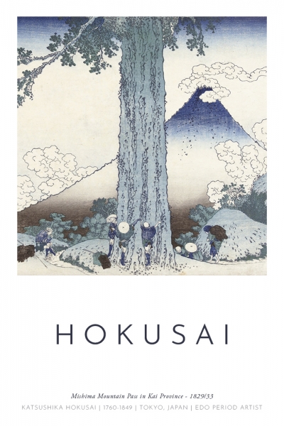 Katsushika Hokusai - Mishima Mountain Pass in Kai Province Variante 1 | 60x90 cm | Premium-Papier