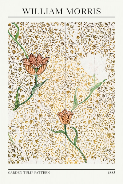 William Morris - Garden Tulip Pattern Variante 1 | 13x18 cm | Premium-Papier