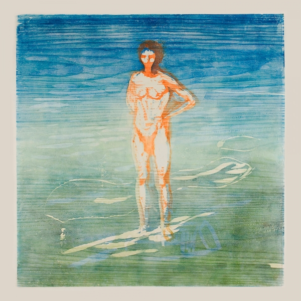 Edvard Munch - Man Bathing Variante 1 | 40x40 cm | Premium-Papier