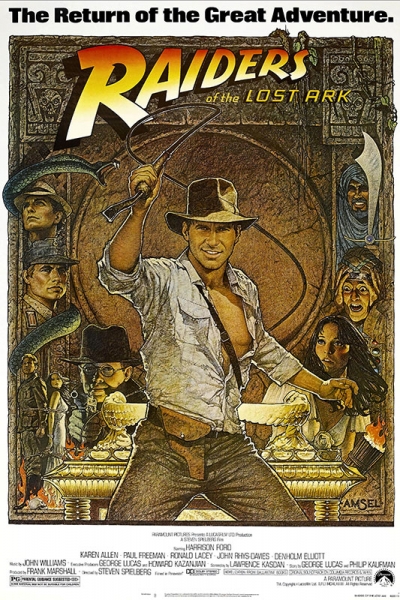 Movie Poster 'Indiana Jones - Raiders of the Lost Ark', directed by Steven Spielberg (1981) Variante 1 | 20x30 cm | Premium-Papier