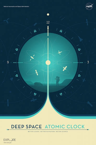 Deep Space Atomic Clock Poster - Blue Version, Credit: NASA/JPL-Caltech Variante 1 | 30x45 cm | Premium-Papier