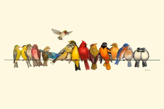 Songbirds in a Row 