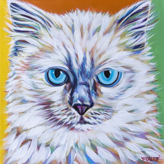 Cat Portrait Variante 1 | 40x40 cm | Premium-Papier