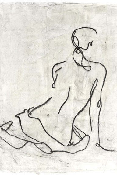 Female Sketch on Grey No. 1 Variante 1 | 40x60 cm | Premium-Papier