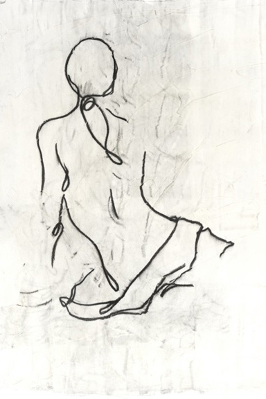 Female Sketch on Grey No. 2 Variante 1 | 13x18 cm | Premium-Papier