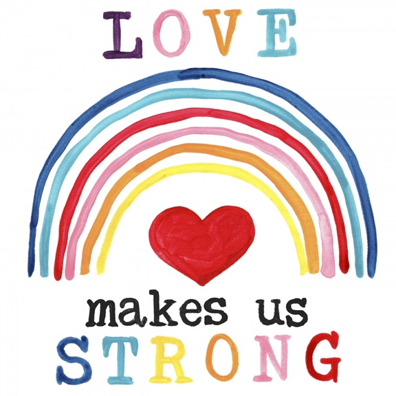 Love Makes Us Strong Variante 1 | 40x40 cm | Premium-Papier