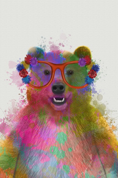 Rainbow Animals No. 1 - Bear Variante 1 | 20x30 cm | Premium-Papier