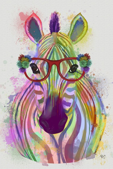 Rainbow Animals No. 11 - Zebra 