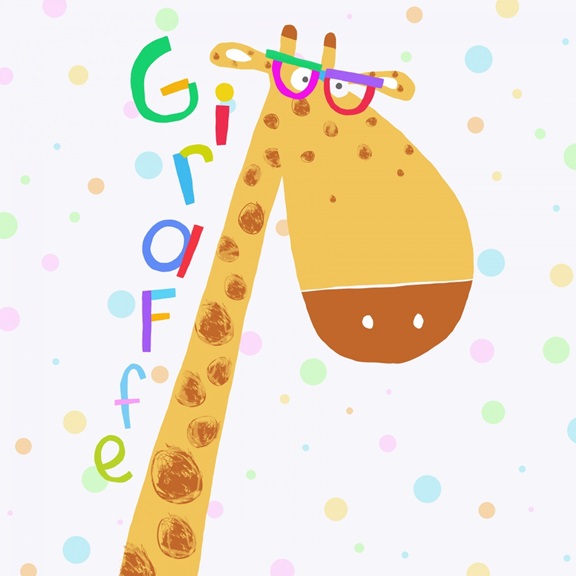 Funky Giraffe Variante 1 | 60x60 cm | Premium-Papier